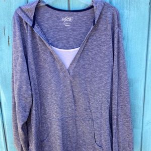 Pullover Hoodie top with Inset